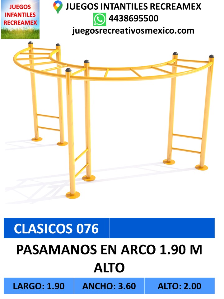 pasamanos en arco 1.90m de alto